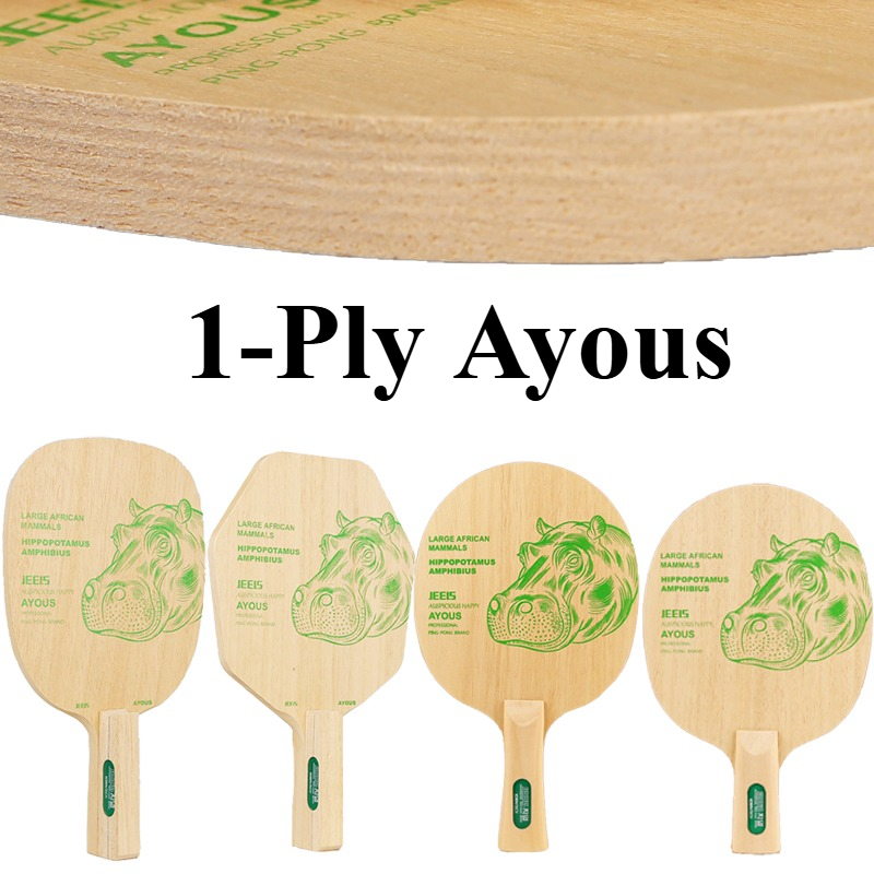 Table Tennis Blade - JEELS グリーンヒポ 1 プライ アヨウス卓球ブレード 日本製六角形厚みのある弾性強化プロフェッショナルピンポンパドル