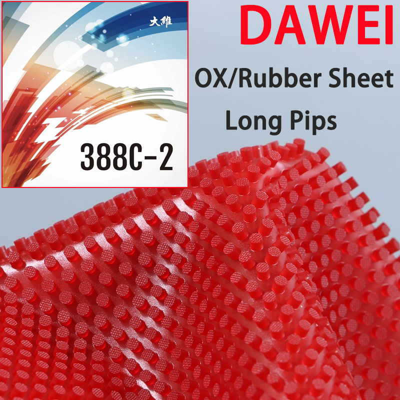 Table Tennis Xiom - ロングピップスOX Dawei 388C-2卓球ラバーシート生ゴムピンプルアウト特殊攻撃卓球ラケットピンポンラバー