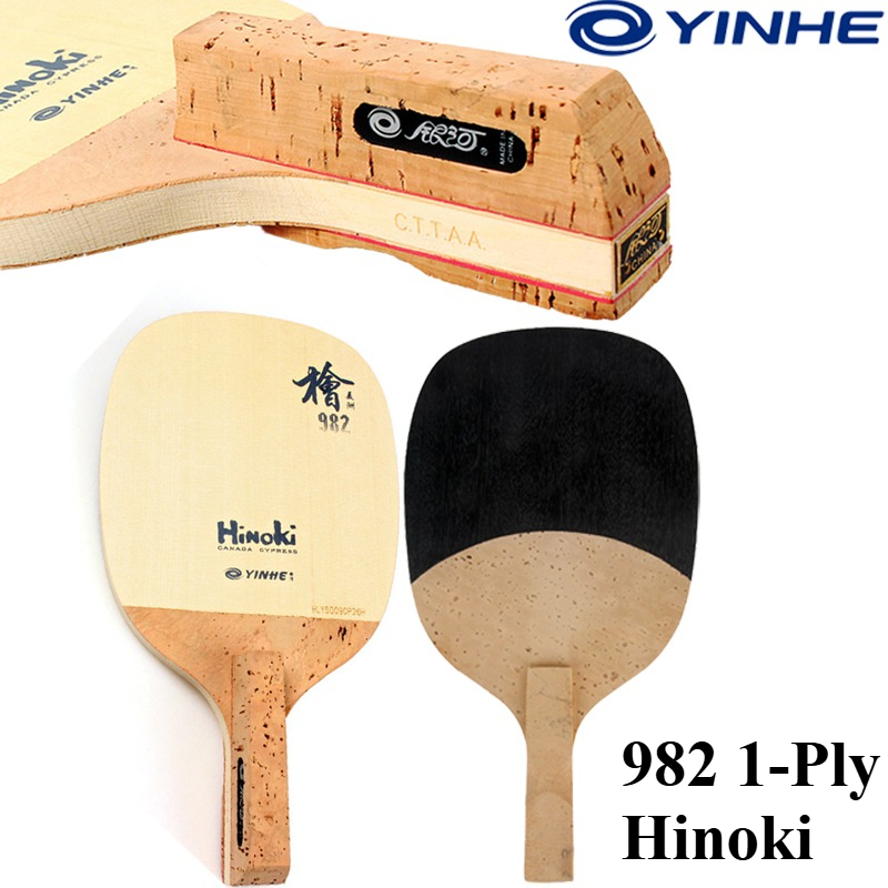Table Tennis Blade - YINHE 982 1プライソリッドヒノキ卓球ブレード 日本製ペンホールドヒノキ卓球ラケット 攻撃的なループ＆速攻用