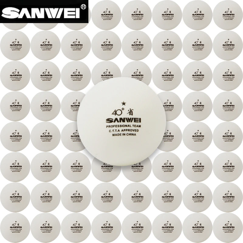 Table Tennis In Chinese - SANWEI 100個/パック 40+卓球ボール ホワイト 新ABSプラスチック素材 プロ仕様