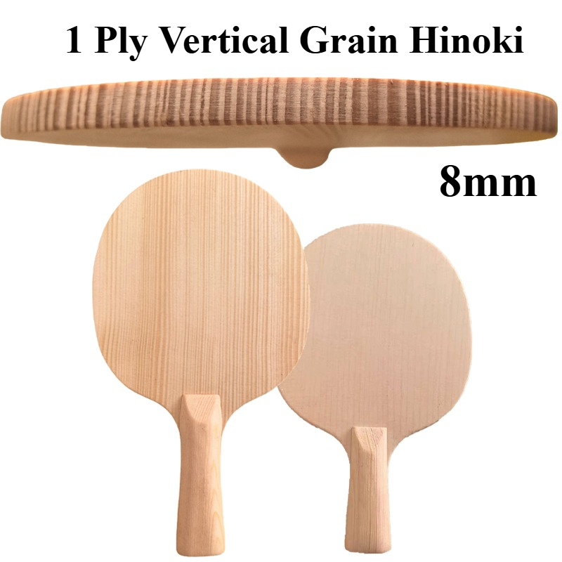 Table Tennis Blade - 1層8mm縦目ヒノキ卓球ブレードプロフェッショナルヒノキ攻撃用高弾性ピンポンパドル初心者DIY