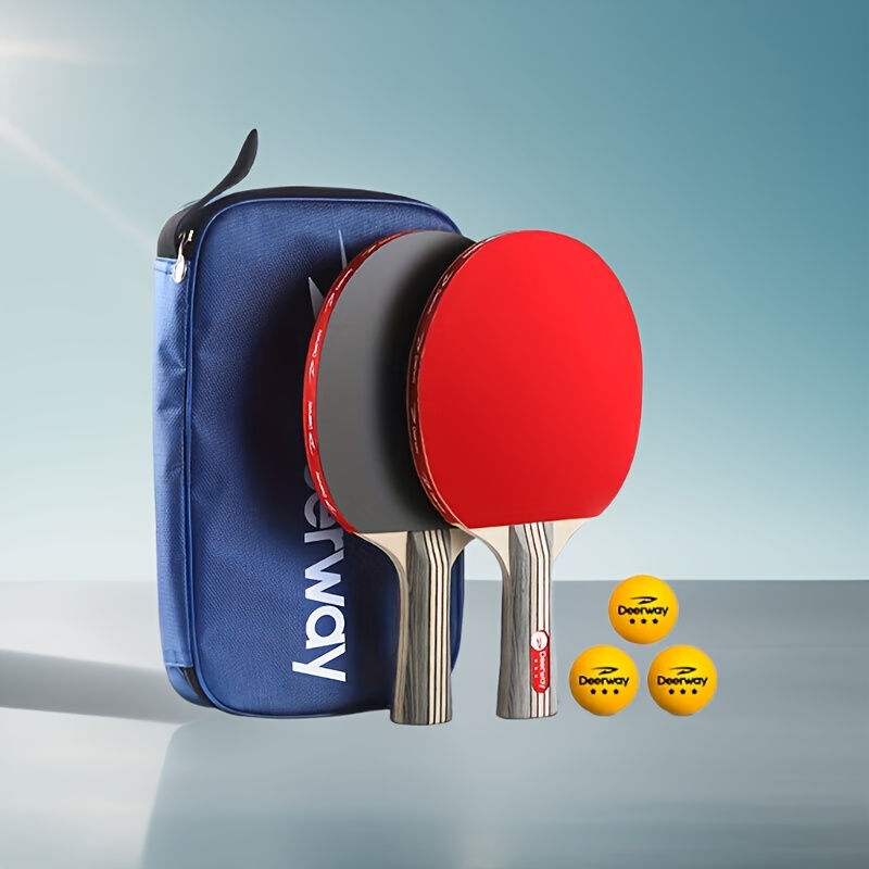 Table Tennis Bat Butterfly - プロ仕様卓球ラケットセット2個、両面粘着防止、トレーニング用横型ラケットセット