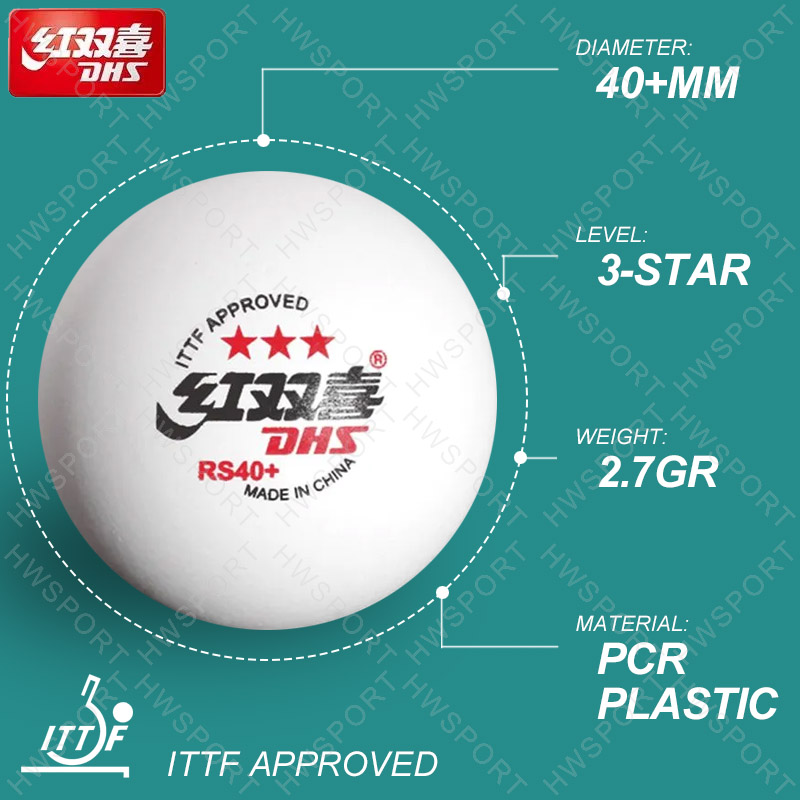 DHS 卓球ボール RS40+ 真新しい ITTF 承認ピン - Table Tennis Ball Brand のレビューと価格