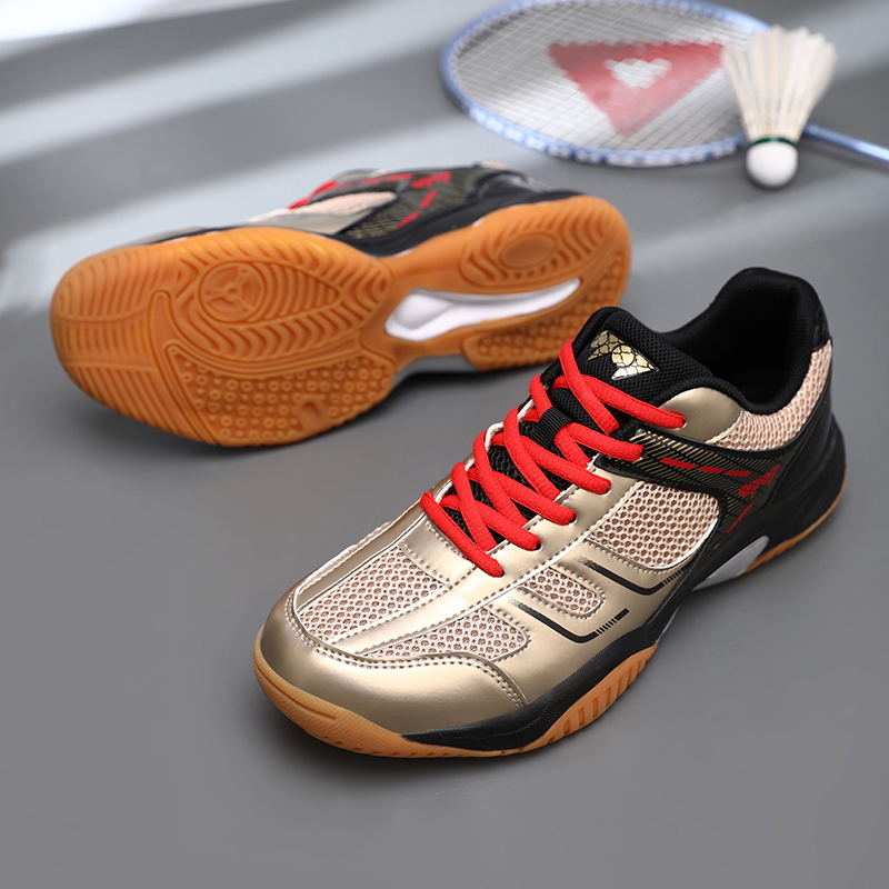 新しいバドミントンシューズ男性女性抗ねじれクッション男性のス - Table Tennis Trainer のレビューと価格