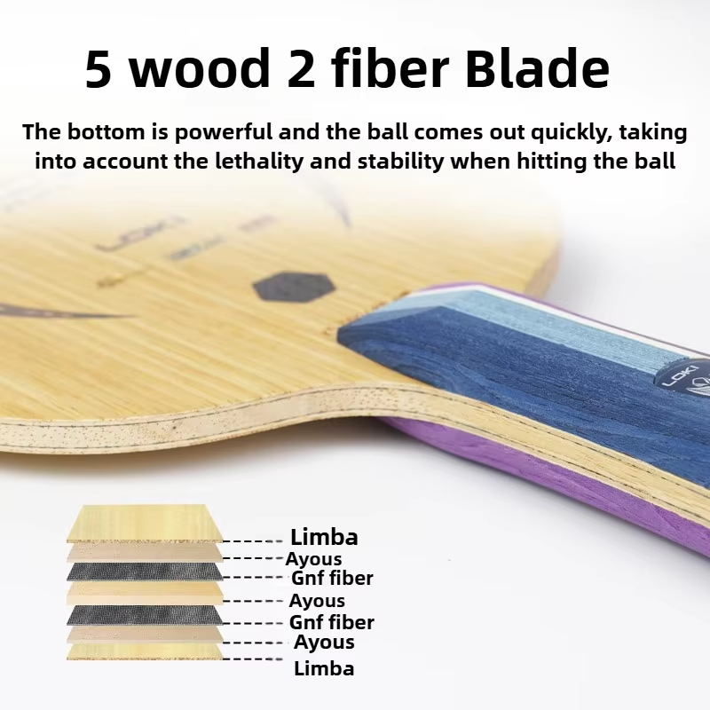 LOKI キリン K5 PRO 卓球ラケット 5枚合板 2枚 - Table Tennis Blade のレビューと価格