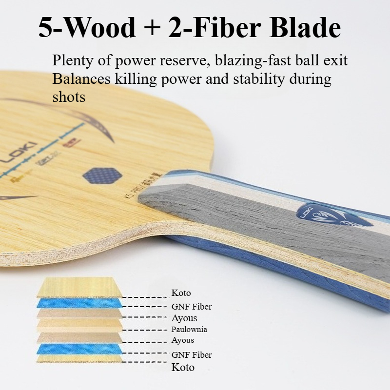 LOKI キリン K5 PRO 卓球ラケット 5枚合板 2枚 - Table Tennis Blade のレビューと価格