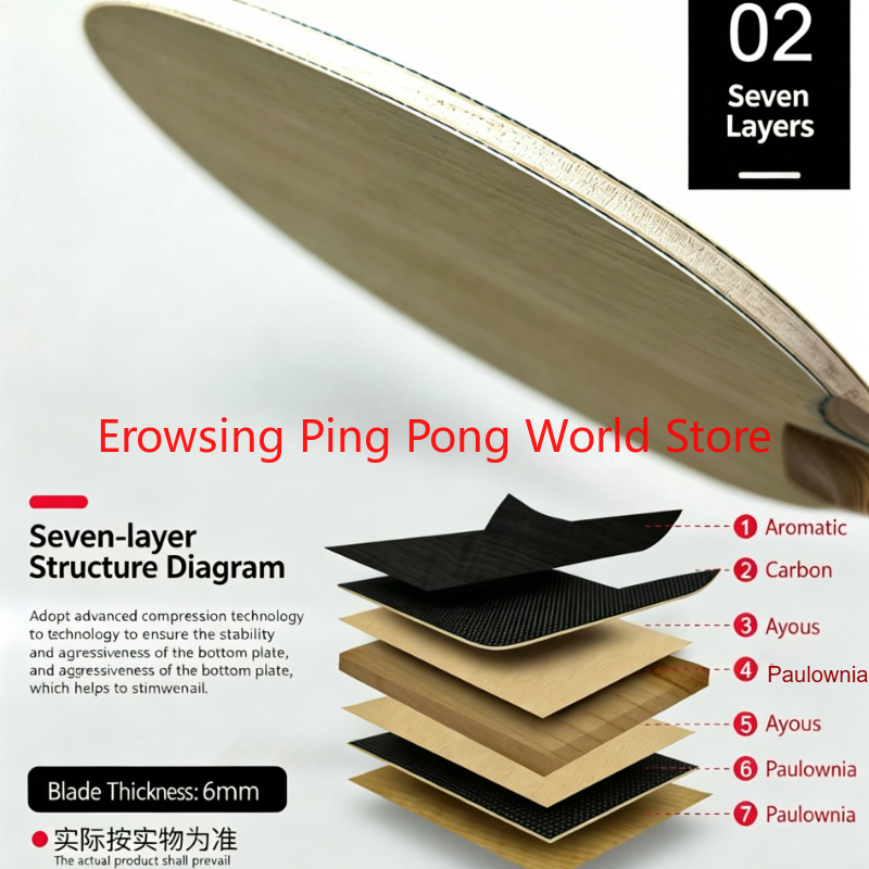 神龍ウッド ALC カーボン卓球ブレード 7 プライ日本/中 - Table Tennis In Chinese のレビューと価格